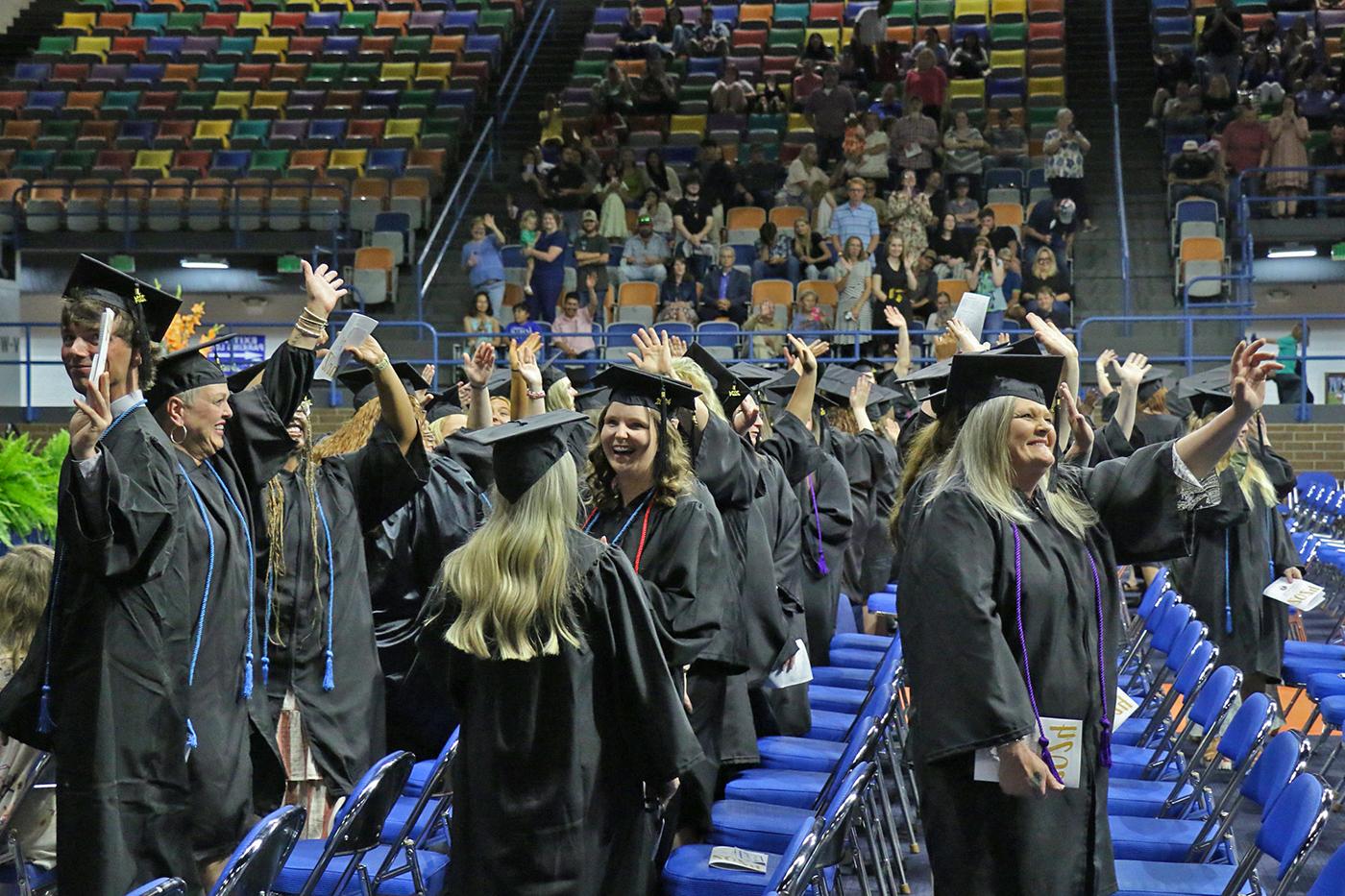 Students in Wallace State's Adult Education program celebrate at the 2024 Graduation ceremony. 